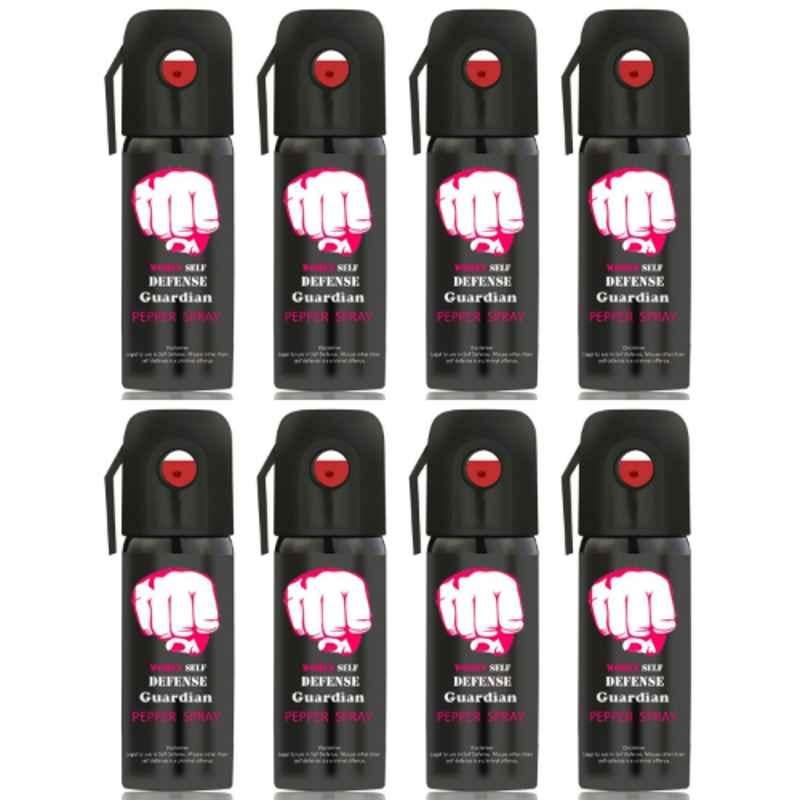 Guardian 55ml Black Self Defense Pepper Spray for Women, GUA-WSD-801 (Pack of 8)