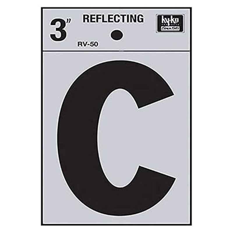 HY-KO RV-50/C 3 inch Vinyl Black Reflective Letter C, 107112