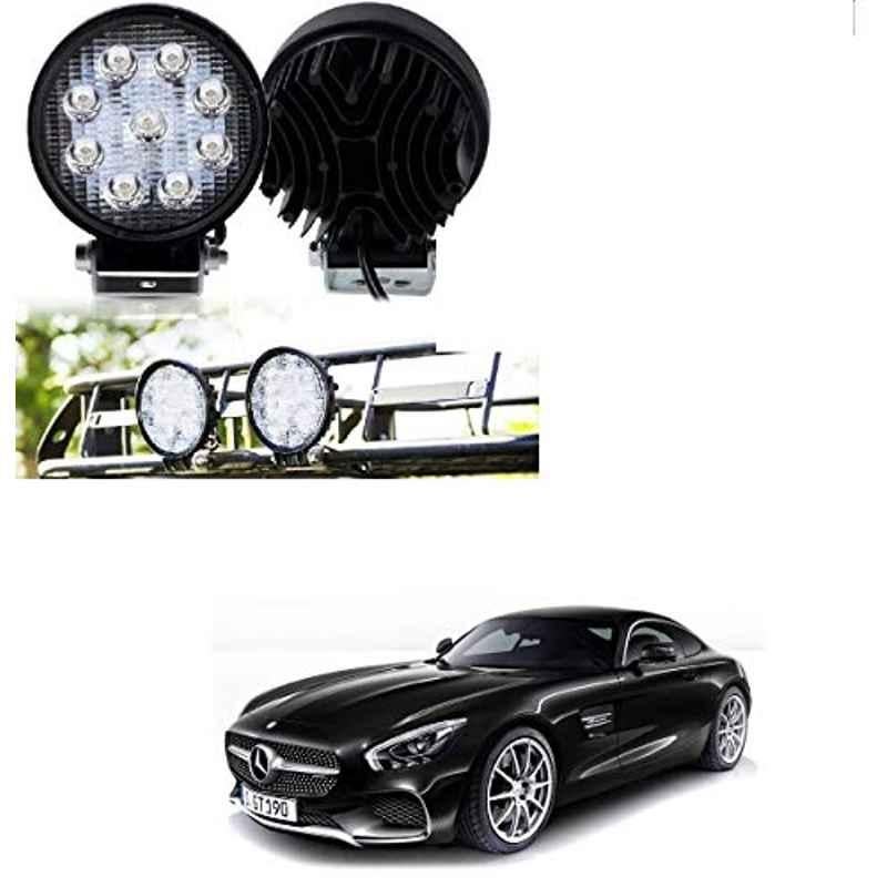 Kozdiko 2 Pcs 27W 4 inch 9 LED Waterproof Round White Fog Light Set with Mounting Brackets for Mercedes Benz AMG GT, kozd_19906