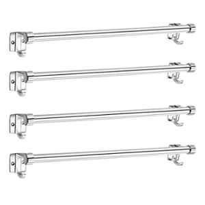 Aligarian 24 inch Stainless Steel & Glass Chrome Finish Wall Mounted Square Base Towel Rod (Pack of 4)