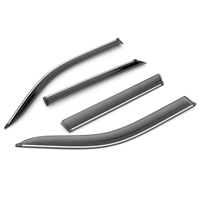 GFX GFWV-002 Silver Line 4 Pcs Medium Wind Visor Set for Maruti Suzuki Brezza 2016-2019