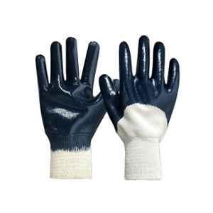SSWW Blue Nitrile Coated Hosiery Gloves with Jersey Cuff, Size: 6 inch (Pack of 60)