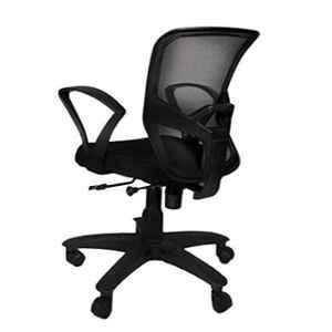 Savya Home Trax Black Plastic Medium Back Office Chair, AM-5030NB