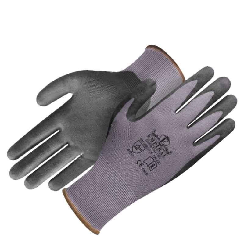 Empiral Gorilla Flex I E133573020 Microfoam Grey & Black Nitrile Palm Coated Gloves, Size: M