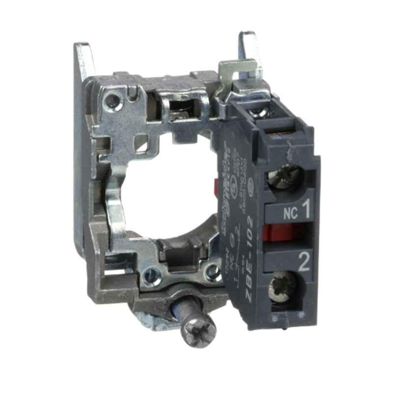 Schneider 1-NC Rectangular Single Contact Block with Body Fixing Collar, ZB4BZ102