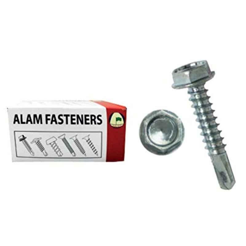 Alam Fasteners 450 Pcs 1-1/4 inchx10 Zinc Plated Hex Head Self Drilling Screw Set