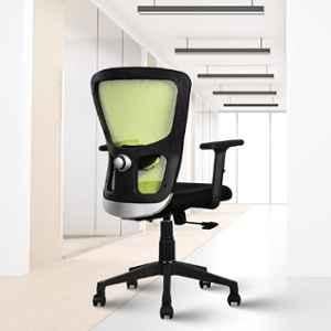 Rose Teesla Mesh Green & Black Medium Back Ergonomic Chair