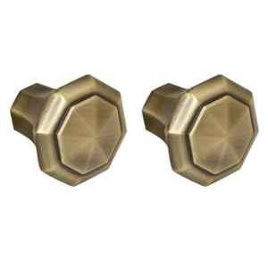 Plantex Knobs for Drawer/Octagon Shape Drawer Knobs/Knobs for Cabinets/Pull-Push Knobs for Kitchen/Bedroom Drawer (Pack of 2) DTK-302, Antique Brass