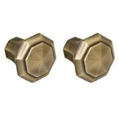 Plantex Knobs for Drawer/Octagon Shape Drawer Knobs/Knobs for Cabinets/Pull-Push Knobs for Kitchen/Bedroom Drawer (Pack of 2) DTK-302, Antique Brass
