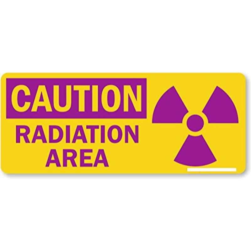 Color World Express Vinyl Self Adhesive Caution Radiation Area Signage Sticker
