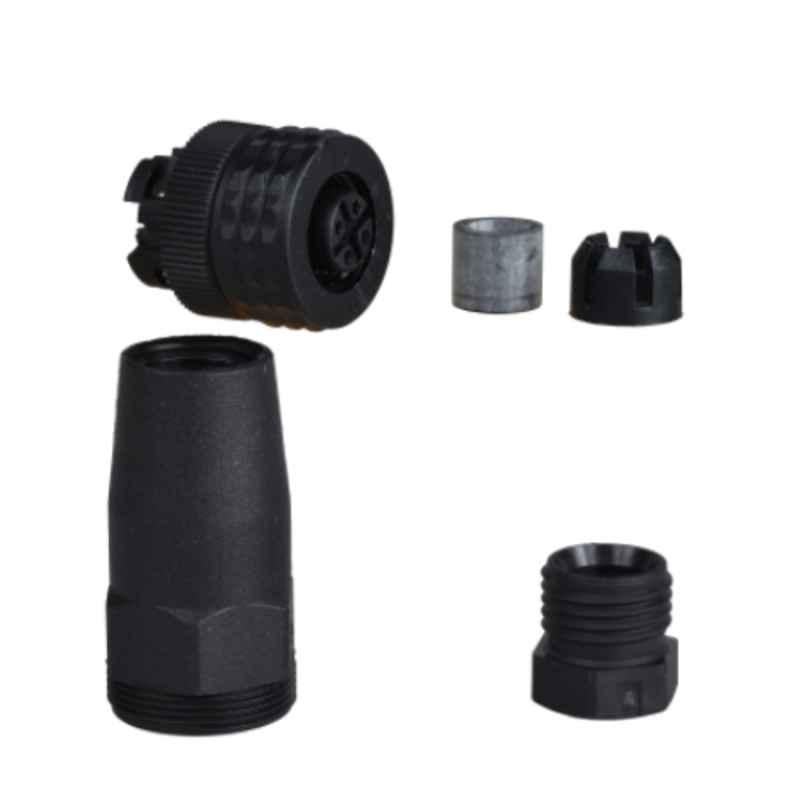 Schneider 3A M12 4 Pin Female Straight Connector, XZCC12FDP40B