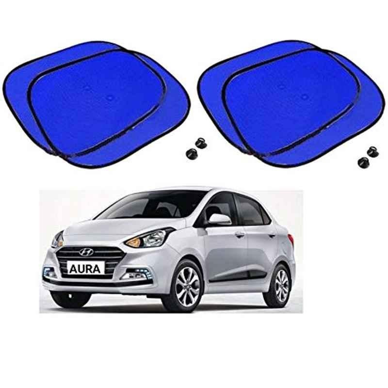 Kozdiko 4 Pcs Blue Chipkoo Car Window Sunshade Curtain Set for Hyundai Aura, koz_83034