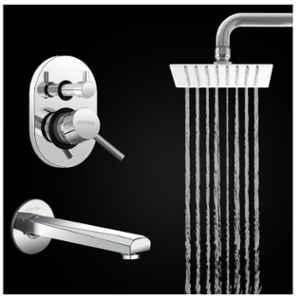 Plantex Stainless Steel & Brass Silver High Flow Diverter with Overhead Shower & Bath Tub Spout