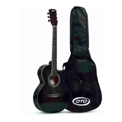OTO 39 inch Basswood Black Right Hand Orientation Acoustic Guitar, RJ-OTOGUI-BLK-OPG