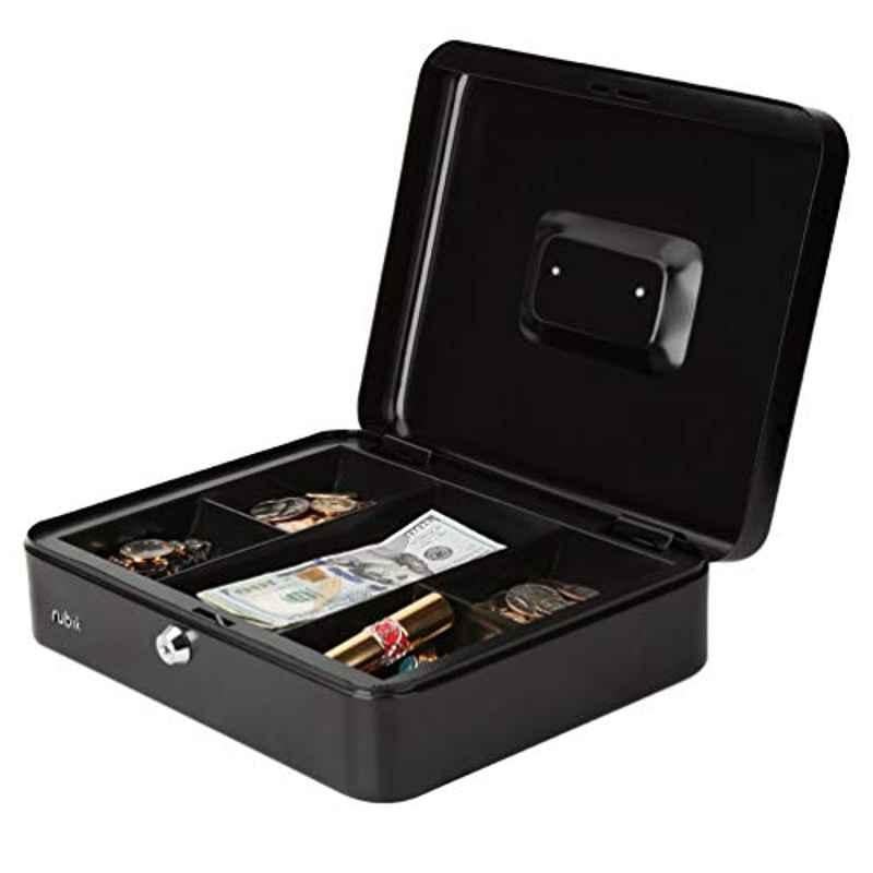 Rubik Alloy Steel Black Cash Box, RB-CB03-L6CTBLK, Size: Large
