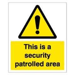 SUNSIGNS 400x500mm Vinyl & Sun Board This is a Security Patrolled Area Signage, SN0039VNLM1HPIABR