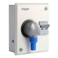 Hager Novello+ 20A 2 Pins 1 Module Scraping Earth Metal Plug & Socket Enclosure Box, VYA120C
