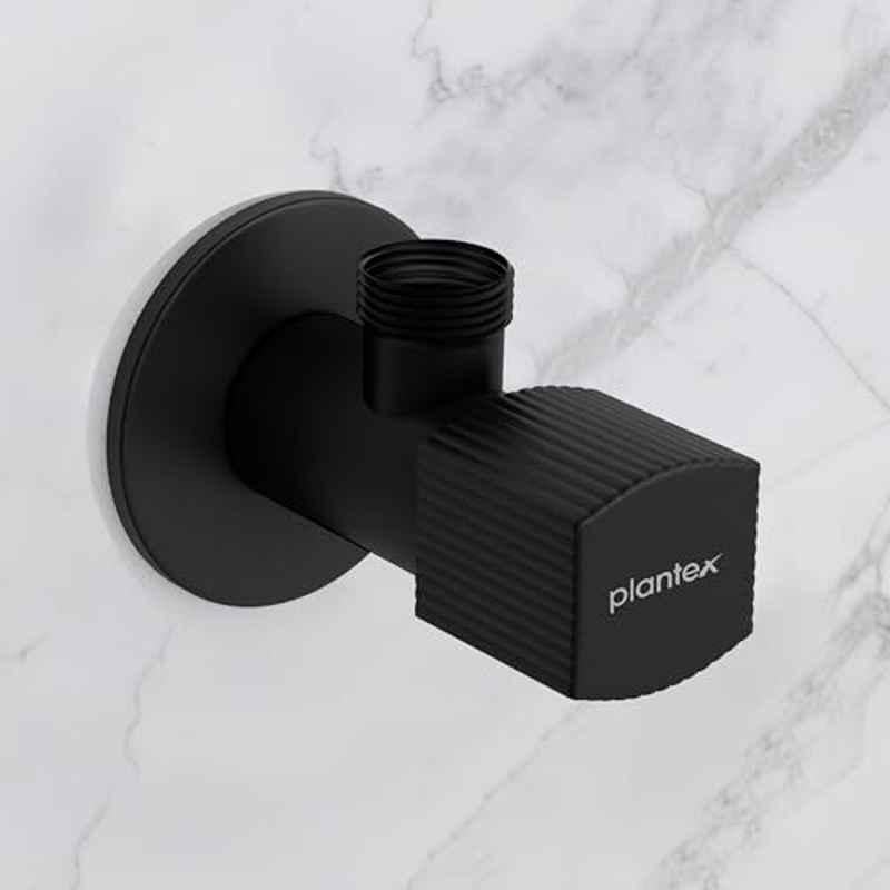Plantex Zinc Black Matt Finish Single Lever Angle Valve with Teflon Tap for Bathroom/Kitchen, APS-2184