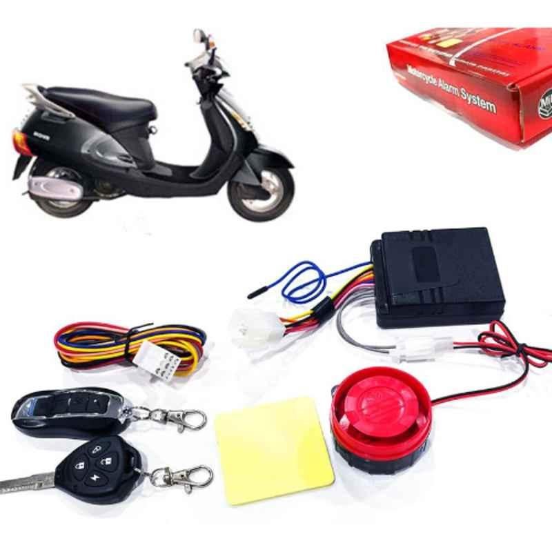 Auto Pearl 12V Black Two-Way Anti Theft Motorcycle Alarm Kit with 2 Pcs Remote for Nova EX