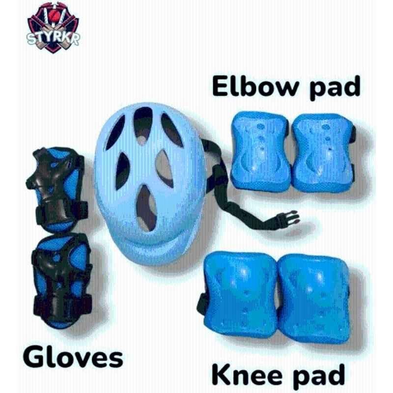STYRKR Sky Blue New Skating Protection Kit Helmet Elbow Guard Knee Guard Hand Guard Skating Kit