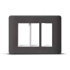 Schneider Electric Zencelo 3 Module Dark Grey Grid & Cover Frame, IN8403C(BZ) (Pack of 10)