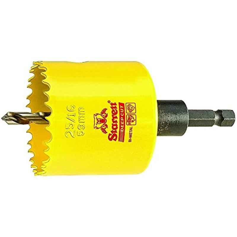 Starrett Hss Bi-Metal, Deep Cut Hole Saw With Arbor, 2-5/16 inch-59mm Diam