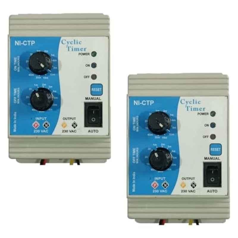 Nutronics M-1121 25A 230V AC Analog Cyclic Timer (Pack of 2)