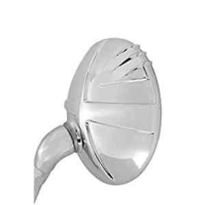 RC Infinity Royal Samrat 2 Pcs ABS Chrome Rear View Side Bike Mirror Set with V Design, RCI-HS-RVM-22-RS-CH-V