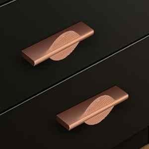 Plantex 96mm Aluminium Rose Gold PVD Finish Pull Cabinet Handle for Home & Office, APS-DTC-5590-RG-96MM-PK-2 (Pack of 2)