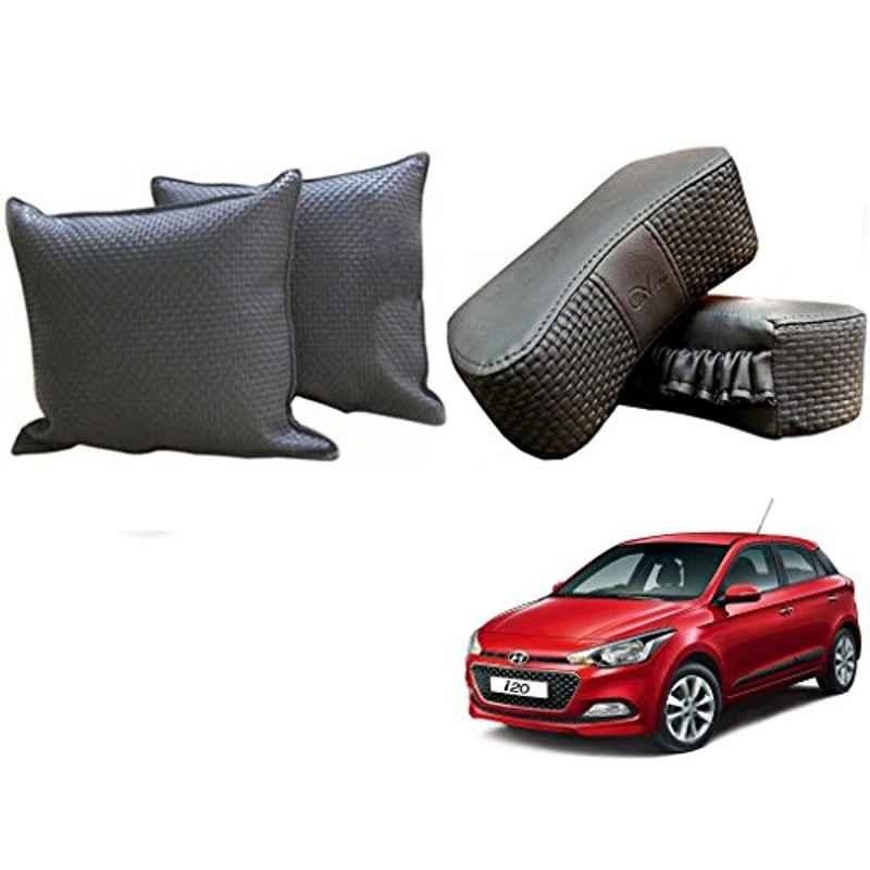 Kozdiko One Pair Grey Neck Rest & One Pair Cushion Combo for Hyundai Elite i20