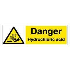 SUNSIGNS 600x200mm Vinyl & Sun Board Danger Hydrochloric Acid Signage, SN0075VNLM1HPIAAM