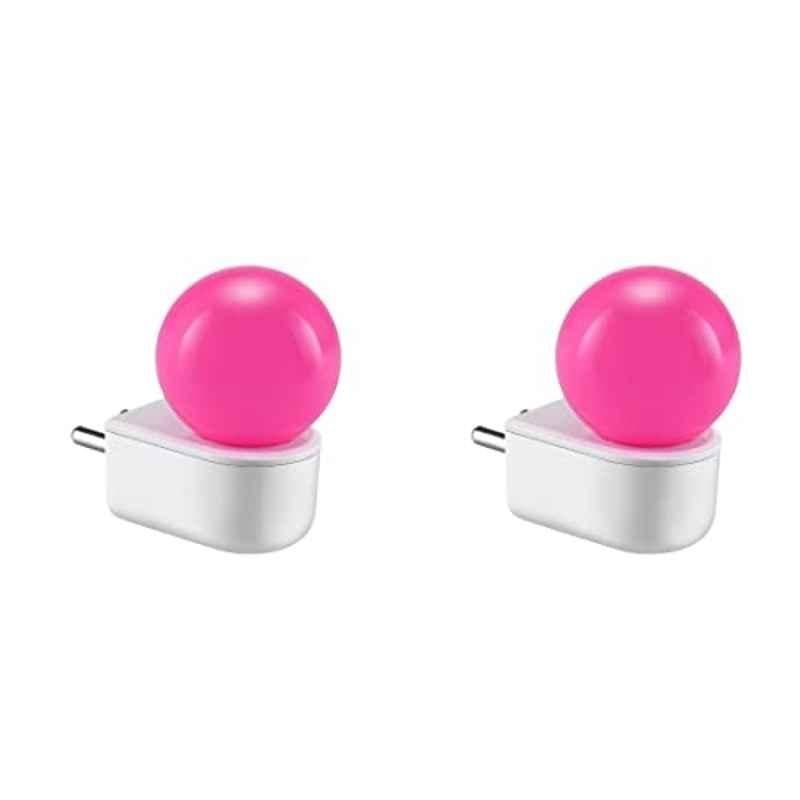 Orient Electric Deco 0.5W Pink Plug n Play LED Night Lamp with 2 Pin Socket, Glare-Free Brightness & BIS Approved (Pack of 2)