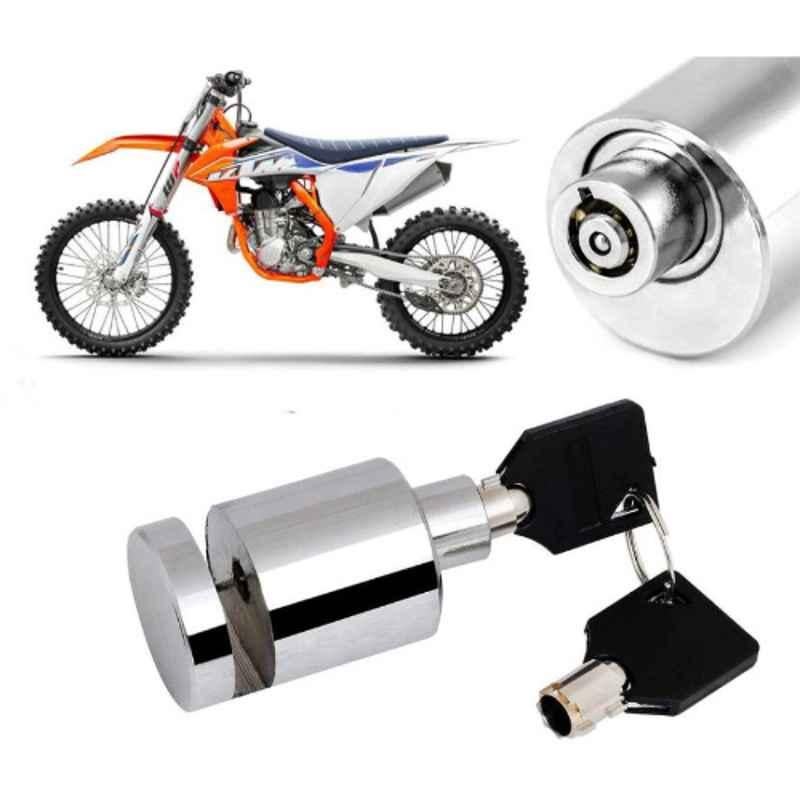 Auto Pearl Stainless Steel Silver Heavy Duty Anti Theft Motorcycle Disc Brake Lock, Lock-326