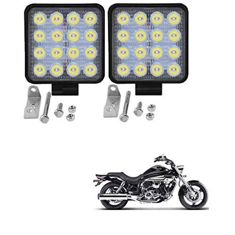 Kozdiko 2 Pcs 48W 16 LED Square Bright Beam White Fog Light Set for Hyosung GV650Aquilaa, koz_92904