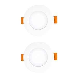 Fybros Zeno 3W Polycarbonate White Round LED Down Light for Bedroom & Living Room, FLS5841B (Pack of 2)