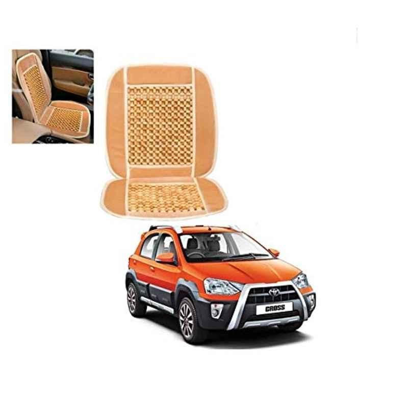 Kozdiko Wooden Bead Seat with Beige Velvet Border for Toyota Etios Cross