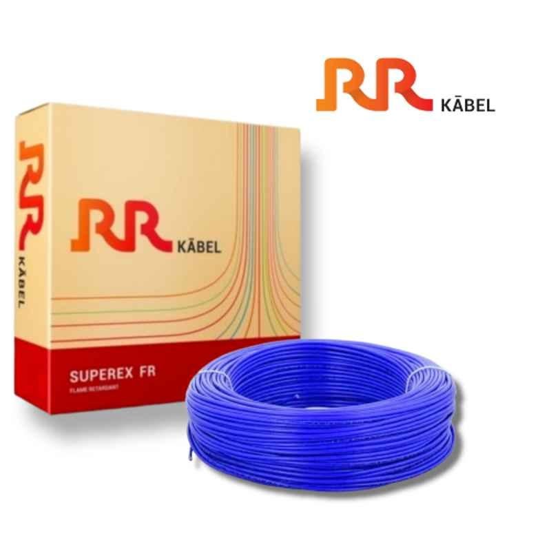 RR Kabel Superex-FR 4 Sq mm Blue PVC Insulated Cable, Length: 90 m