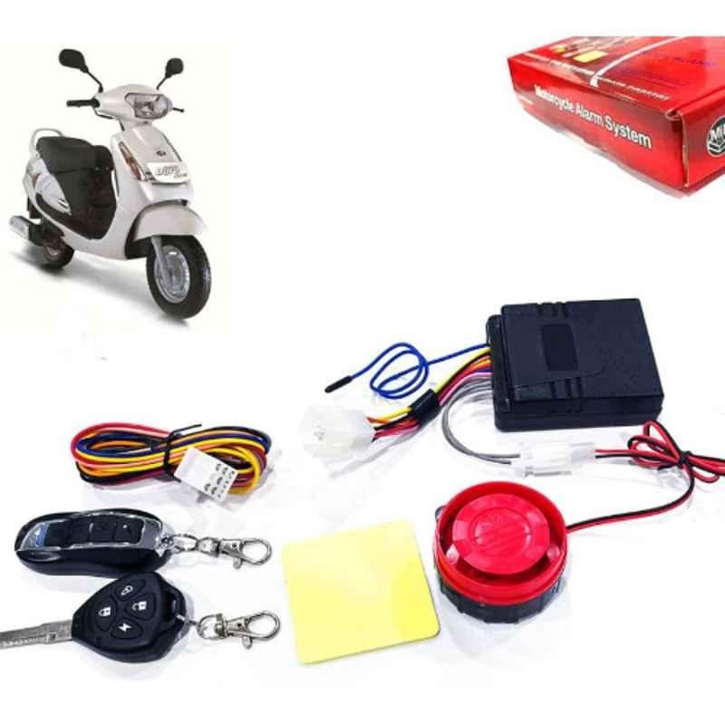 Auto Pearl 12V Black Two-Way Anti Theft Motorcycle Alarm Kit with 2 Pcs Remote for Duro