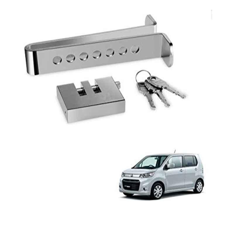 Kozdiko Stainless Steel 8 Holes Clutch & Brake Pedal Anti Theft Car Lock with 3 Keys for Maruti Suzuki WagonR StinGrey