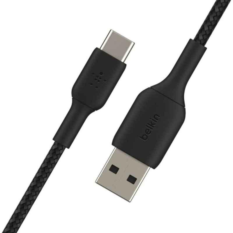 Belkin 1m Nylon Black USB-A to USB-C Braided Cable, BKN-CAB002BT1MBK