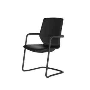 Smart Office Furniture Black 2.0mm Steel Painted Frame Fabric Back & Seat Office Chair with PP Cover, EIT-001C