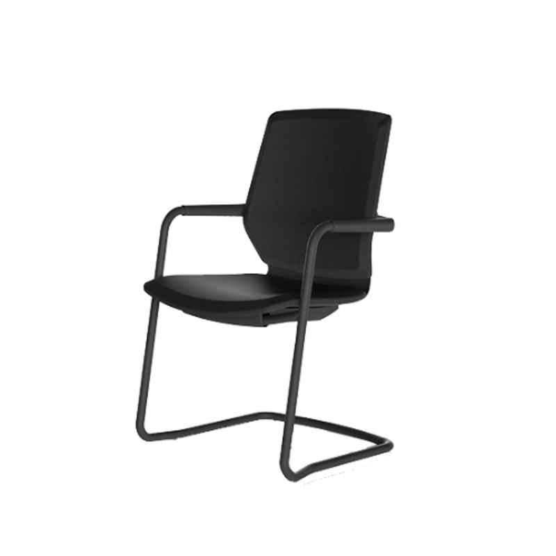 Smart Office Furniture Black 2.0mm Steel Painted Frame Fabric Back & Seat Office Chair with PP Cover, EIT-001C