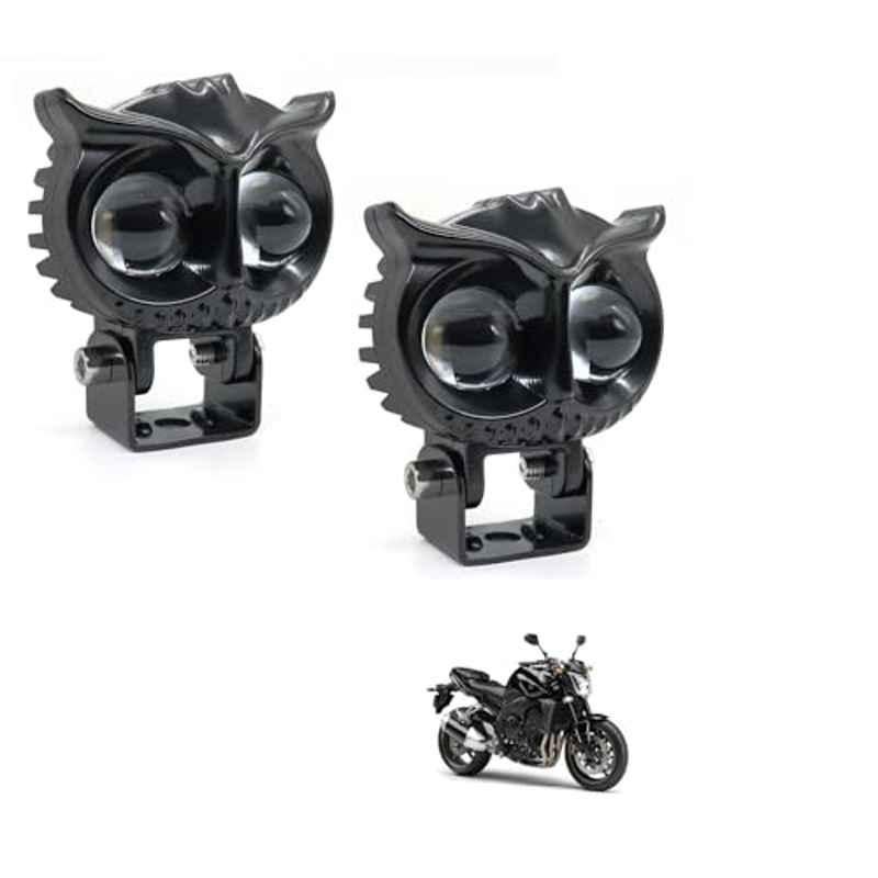 Kozdiko 2 Pcs Yellow & White Owl Eye Shape LED Amber Fog Light Set for Yamaha FZI