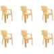 Italica Polypropylene Marble Beige Luxury Arm Chair, 9001-6 (Pack of 6)
