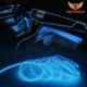 Miwings Car Interior El Wire Ambient Glow Neon Led Light String Rope Tube (Ice Blue 5 Meter)