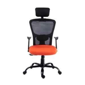 Bluebell Golf Ergonomic High Back Black & Orange Revolving Chair, BBVS01-EC03