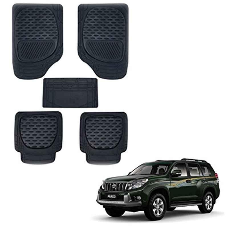 Kozdiko 6255TW 5 Pcs PVC & Rubber Black Car Mat Set for Toyota Land Cruiser Prado