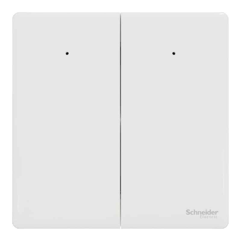 Schneider Electric Unica X 16A 250V 1 Way 2 Gangs Painted White Switch with LED, NUX32_1N_PW