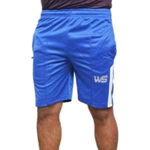 World Sportss Polyester Royal Blue & White Solid Sports Shorts for Men, SHL720RBW, Size: L