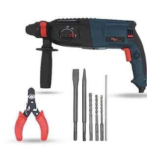 Hillgrove 1200W Forward & Reverse Rotation Hammer Impact Drill Machine with 5 Pcs SDS Plus Bit & Wire Cutter, HGCM1220